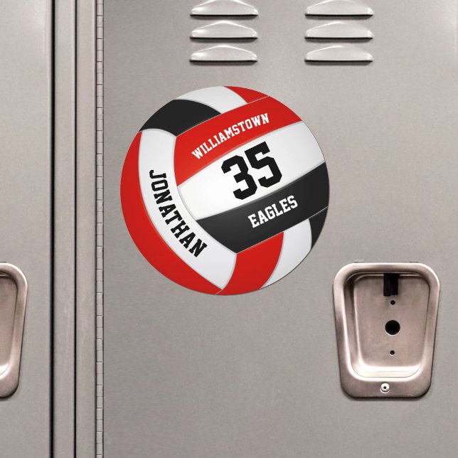 red black volleyball team spirit gym locker or car magnet (Creator Uploaded)