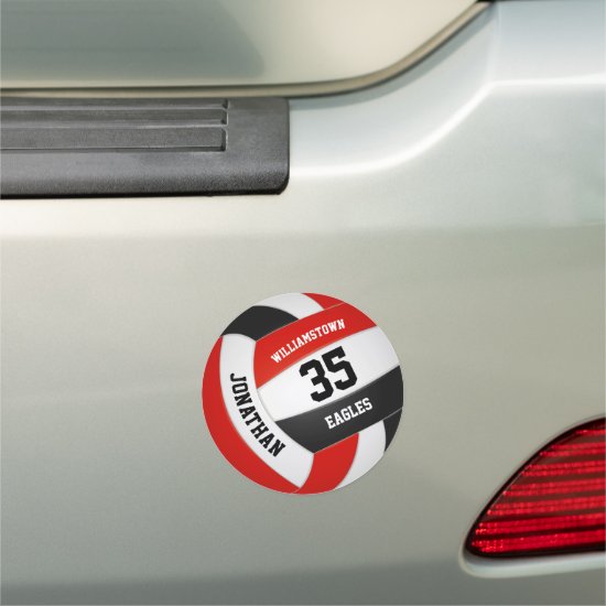 red black team colors volleyball car magnet