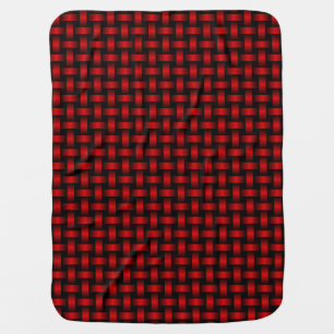 Red Black Weave Pattern Baby Blanket
