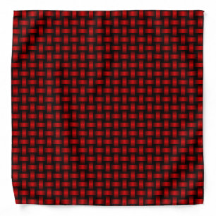 Red Black Weave Pattern Bandana