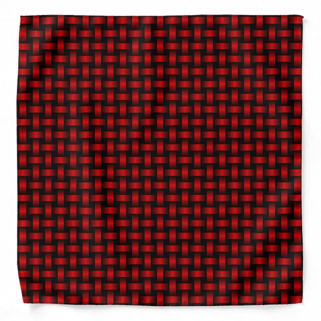 Red Black Weave Pattern Bandana (Front)