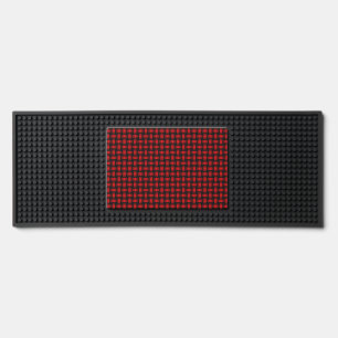 Red Black Weave Pattern Bar Mat