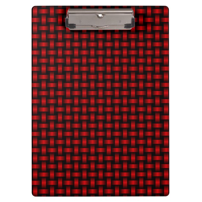 Red Black Weave Pattern Clipboard (Front)