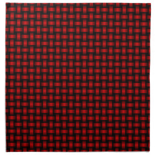 Red Black Weave Pattern Cloth Napkin