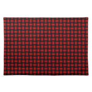 Red Black Weave Pattern Cloth Placemat