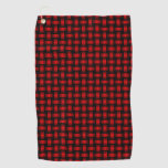Red Black Weave Pattern Golf Towel