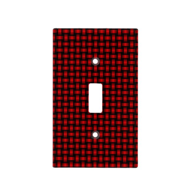 Red Black Weave Pattern Light Switch Cover (Front)