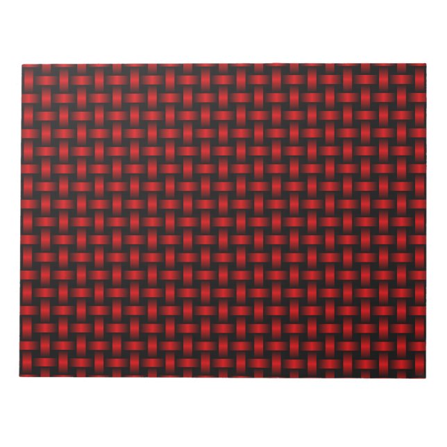 Red Black Weave Pattern Notepad (Front)
