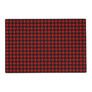 Red Black Weave Pattern Placemat