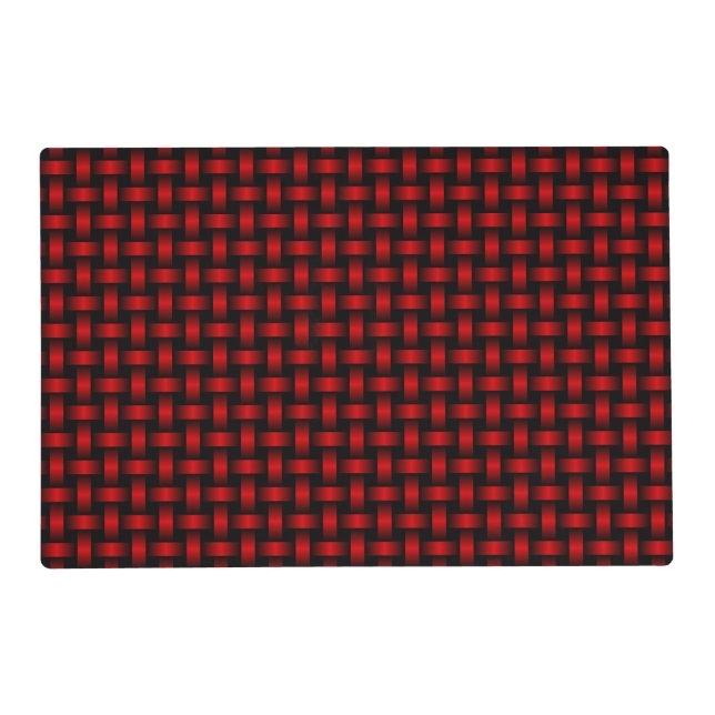Red Black Weave Pattern Placemat (Front)
