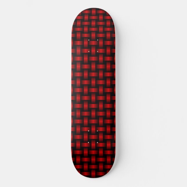 Red Black Weave Pattern Skateboard (Front)
