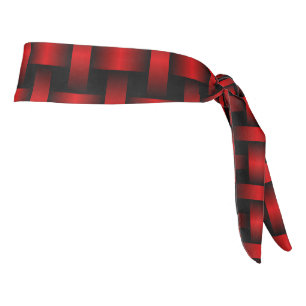 Red Black Weave Pattern Tie Headband