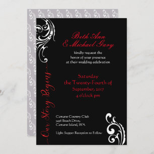 Red & Black Wedding Invitation Template