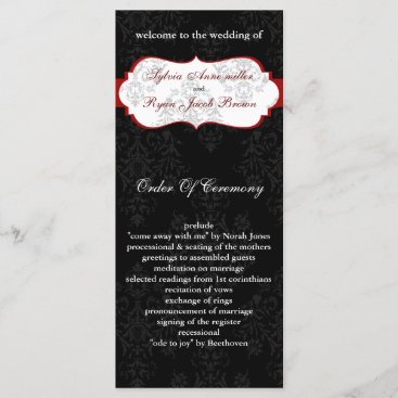 red black Wedding program