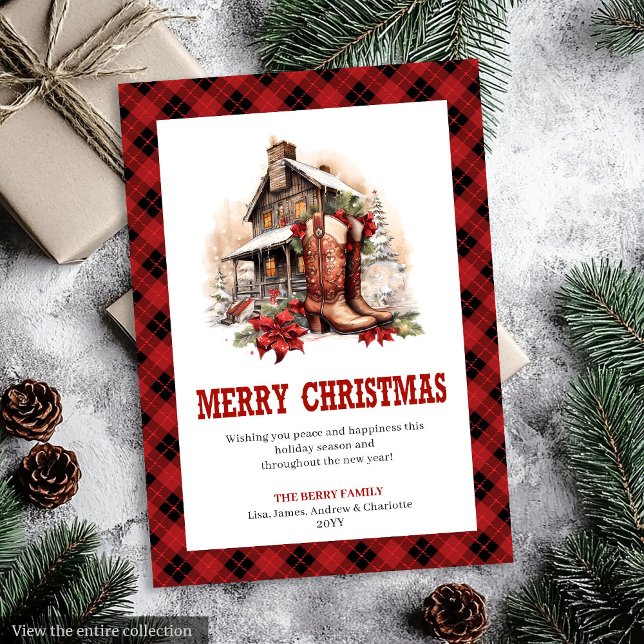 Red black Western card buffalo plaid Christmas (Red black Western card buffalo plaid Christmas

)