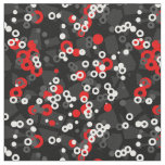 Red Black White  and gray geometric abstract Fabric