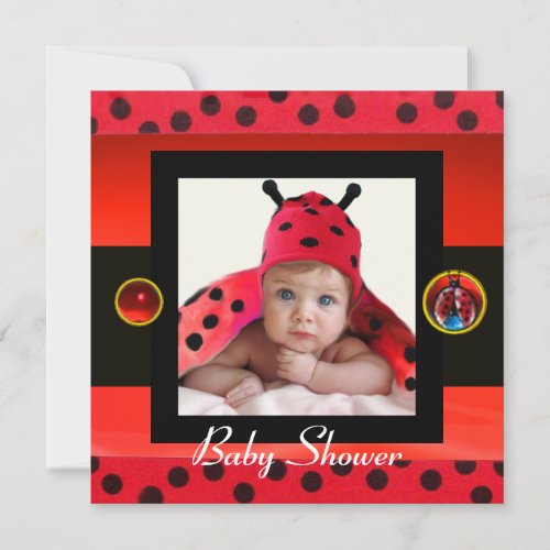 RED BLACK WHITE BABY BUG Monogram Photo Template