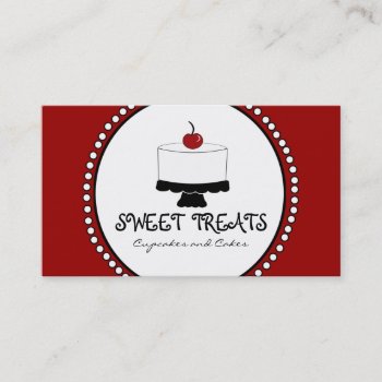 Red Black White Bakery Business Cards by CoutureBusiness at Zazzle