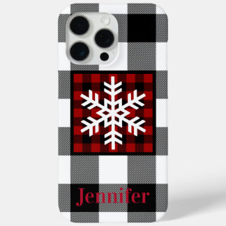 Red, Black, White Buffalo Plaid, Snowflake iPhone 15 Pro Max Case