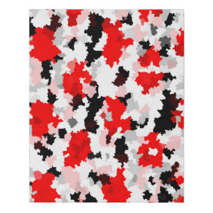Red Black White Camo Abstract Design Faux Canvas Print