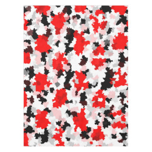 Red Black White Camo Abstract Design  Tablecloth