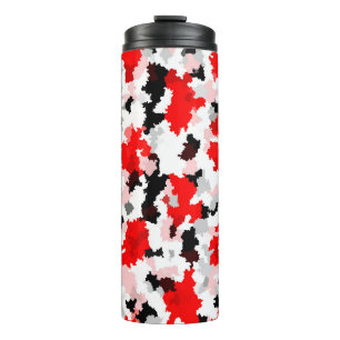 Red Black White Camo Abstract Design Thermal Tumbler