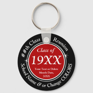 Red, Black, White, CHEAP Class Reunion Gifts Keychain