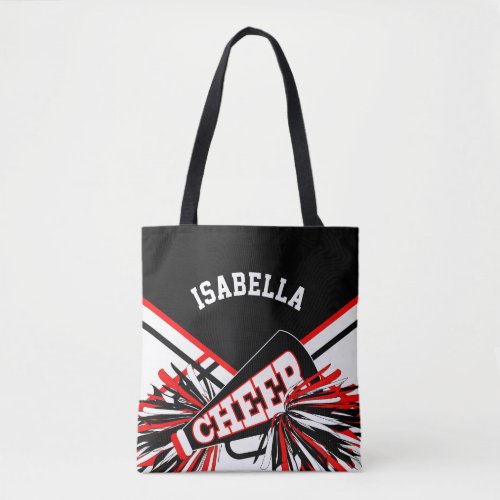 Red Black  White Cheerleader Design Tote Bag