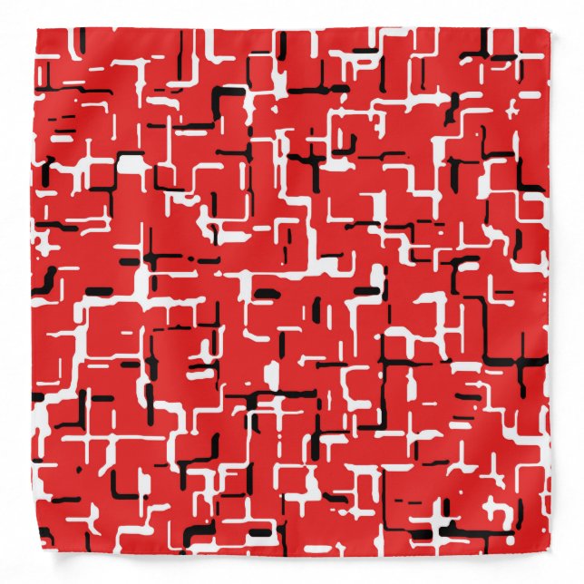 Red Black White COOL Pattern Bandana (Front)