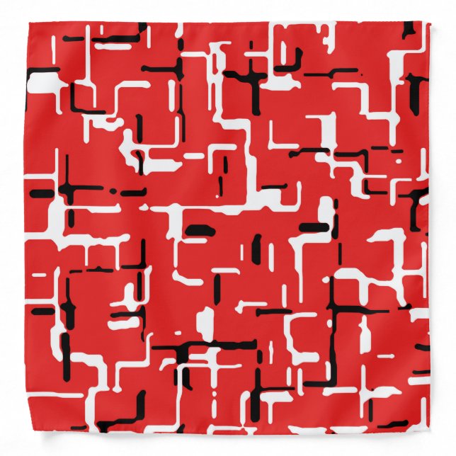 Red Black White COOL Pattern Bandana (Front)