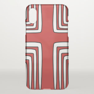 Red Black White Cross iPhone X Case