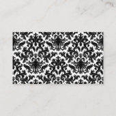 Red Black White Damask Joined Hearts Place Card (Back)