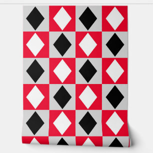 Red Black White Diamond Rhombus Wallpaper