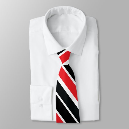 Red Black  White Double Striped Tie