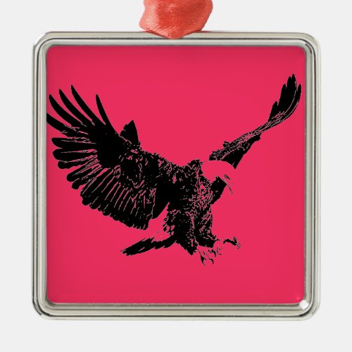 Red Black  White Eagle Christmas Ornaments