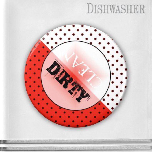 Red Black White Elegant Retro Dishwasher Magnet