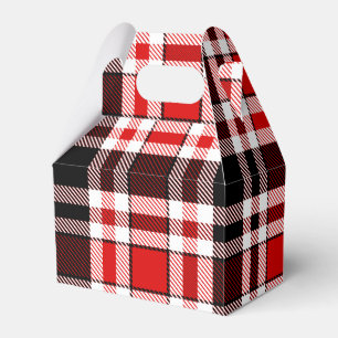 Red Black White Flannel Tartan Pattern Design Favor Boxes