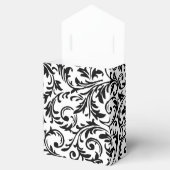Red Black White Floral Damask Wedding Favor Box (Opened)