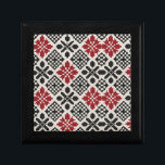 Red Black White Geometric Folk Pattern Gift Box<br><div class="desc">Red Black White Geometric Folk Pattern Gift Box – Scandinavian Holiday Art, Christmas Gift, Winter Home Decor Gift Idea Add a touch of traditional charm and modern design to your gifts with this Red, Black, and White Geometric Folk Pattern Gift Box. Inspired by Scandinavian and Eastern European folk art, this...</div>