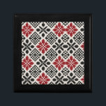 Red Black White Geometric Folk Pattern Gift Box<br><div class="desc">Red Black White Geometric Folk Pattern Gift Box – Scandinavian Holiday Art, Christmas Gift, Winter Home Decor Gift Idea Add a touch of traditional charm and modern design to your gifts with this Red, Black, and White Geometric Folk Pattern Gift Box. Inspired by Scandinavian and Eastern European folk art, this...</div>