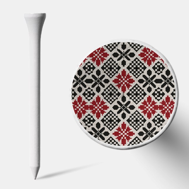 Red Black White Geometric Keffiyeh Folk Pattern Golf Tees (Combo)