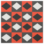 Red Black White Geometric Rhombus Diamond Fabric