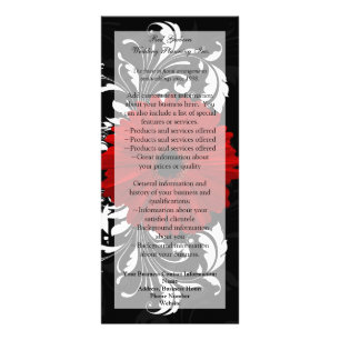 Red, Black, White Gerbera Daisy Menu, Program
