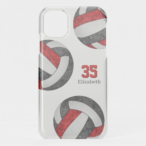 red black white girly volleyball team colors iPhone 11 case