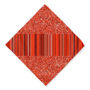 Red Black White Glitter and Stripes Bandana