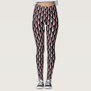 Red Black White Gray Pattern Leggings