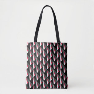 Red Black White Gray Pattern Tote Bag