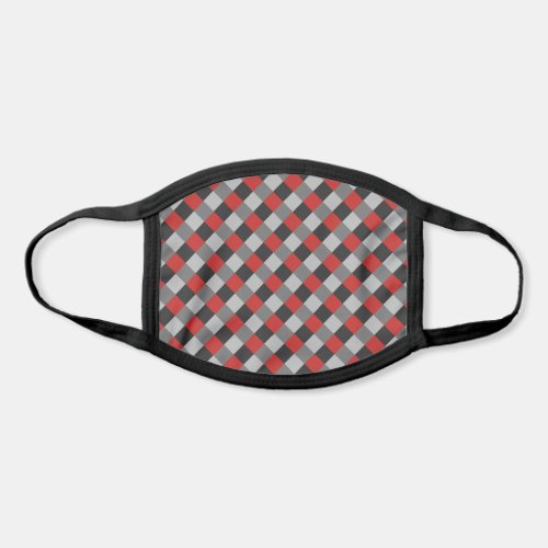 Red Black White Gray Plaid Pattern Face Mask