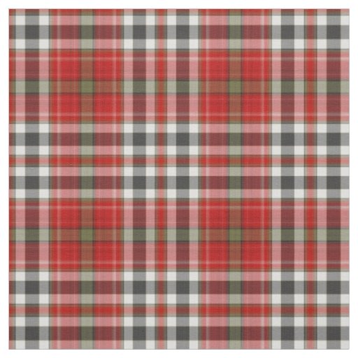 Red Black White Green Gray Tartan Plaid Fabric