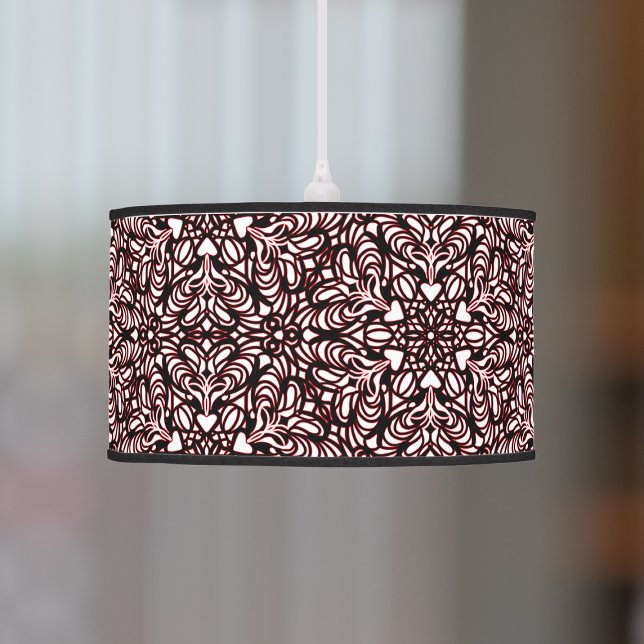 Red, Black, White Hearts Abstract Ceiling Lamp (Creator Uploaded)